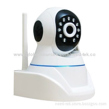 0.3MP Wireless P2P PTZ IP Camera, Two-way Audio, Cloud Drive Storage, 70x70x80mm Size